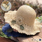 👒Élégant Chapeau de Paille au Crochet avec Détail à Volants🌷