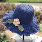 👒Élégant Chapeau de Paille au Crochet avec Détail à Volants🌷