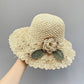 👒Élégant Chapeau de Paille au Crochet avec Détail à Volants🌷