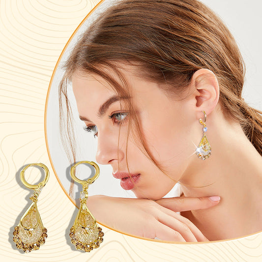 📢50 % de réduction !! ⏰💎Boucles d'oreilles en forme de larme plaquées or pour femme