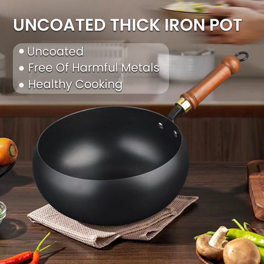 ✨✨✨Durée limitée 75% de réduction🔥Bonne aide dans la cuisine—Pot en fer épais non revêtu