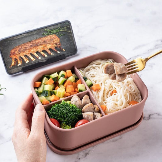 Microwave-Safe Compartmentalized Silicone Lunch Box