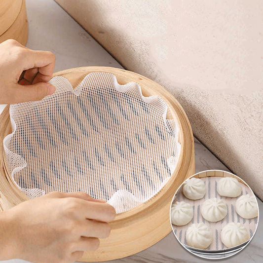 Non-Stick Silicone Round Steamer Mat for Buns & Dumplings