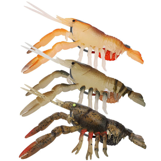 🎣🎣🔥 Leurres de crevettes molles leurres de pêche préinstallés