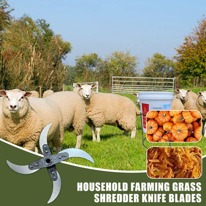 📢📢50 % de réduction !! ⏰🔪 Lame de coupe 4 lames pour déchiqueteuse d’herbe – Diamètre ajustable (25-26 cm), acier anti-rouille, installation universelle ! 🌿🚜