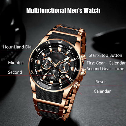 ⌚Remise de 72% de la valeur🔥Montre à quartz multifonctionnelle étanche pour hommes