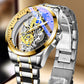 📢📢40% DE RÉDUCTION !! ⏰ Montre Squelette Double Face – Tourbillon Non Mécanique, Lumineuse, Étanche 30M ✨