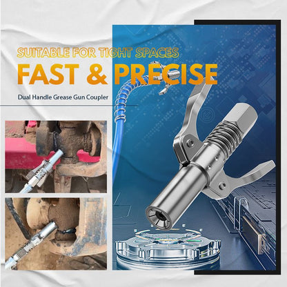 📢📢50 % DE RÉDUCTION !! ⏰ Coupleur de Graisseur à Double Poignée Haute Pression – Connexion Universelle, Robuste & Anti-Fuite pour Atelier ⚙️