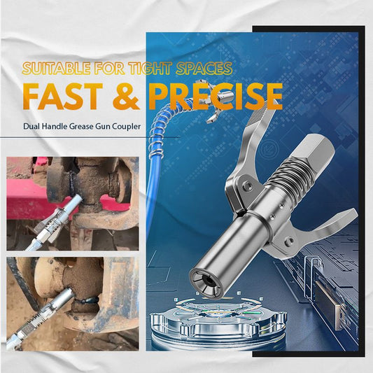 📢📢50 % DE RÉDUCTION !! ⏰ Coupleur de Graisseur à Double Poignée Haute Pression – Connexion Universelle, Robuste & Anti-Fuite pour Atelier ⚙️