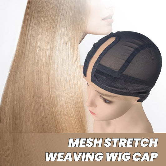 ✨Durée limitée 61% de réduction✨🪮4*5  Pouce U Part Mesh Stretch Tissage Perruque Cap