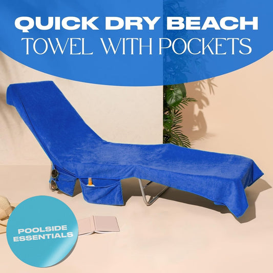 📢📢50 % de réduction !! ⏰ Serviette de Transat avec Poches & Sac de Transport – Séchage Rapide, Ultra-Absorbante et Parfaitement Stable sur Chaise Longue 🏖️🧺