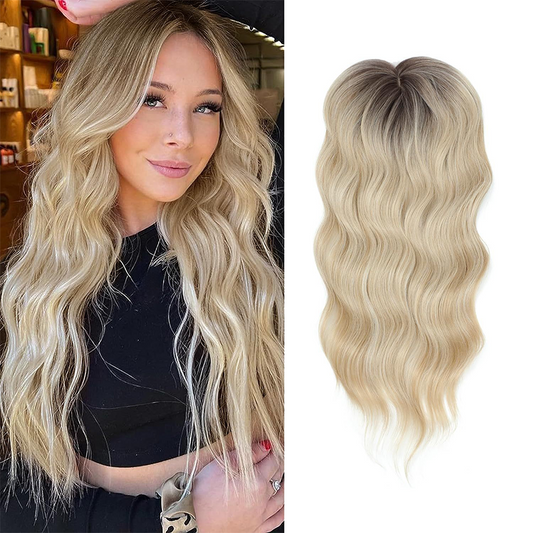 🌸50% de réduction pour une durée limitée👧 Wavy Clip-In Hair Topper avec Bangs pour l'amincissement des cheveux