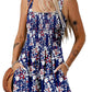 📢⏰Vente chaude 69% de réduction💃 Summer Summer Square Neck Sleeveless Loose Casual Short Smocked Romper