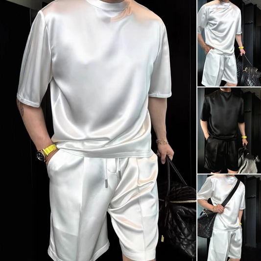 📢📢60% DE RÉDUCTION !! ⏰Chemisier monochrome décontracté et short deux pièces pour hommes