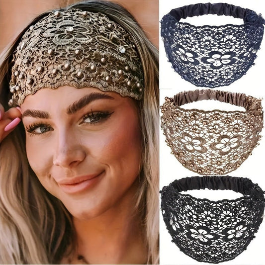 📢50% de réduction pour une durée limitée📢✨Bandeau Creux Large à Perles en Fleurs de Prunier