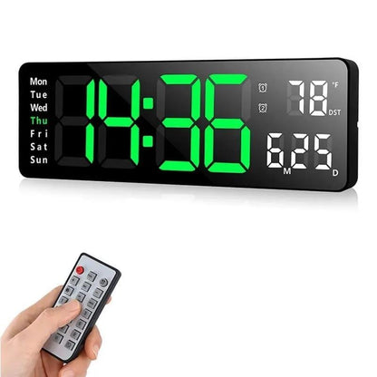 🏡59% de réduction⚡Grande horloge numérique avec température, date, heure d'été automatique, lumière de nuit, Dimmer de luminosité automatique