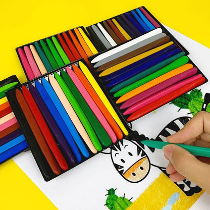 📢50% de réduction🌈✏️ Crayons triangulaires 36 couleurs - set de peinture pastel à l'huile non toxique et lavable 🎨