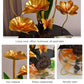 Ornement de luxe créatif en forme d'aquarium avec lotus