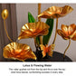 Ornement de luxe créatif en forme d'aquarium avec lotus