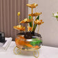 Ornement de luxe créatif en forme d'aquarium avec lotus
