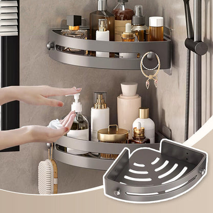 📢📢40% DE RÉDUCTION !! ⏰ Étagère de douche d'angle sans perçage avec crochets – Robuste, gain de place & facile à installer – idéale pour la salle de bain 🧴