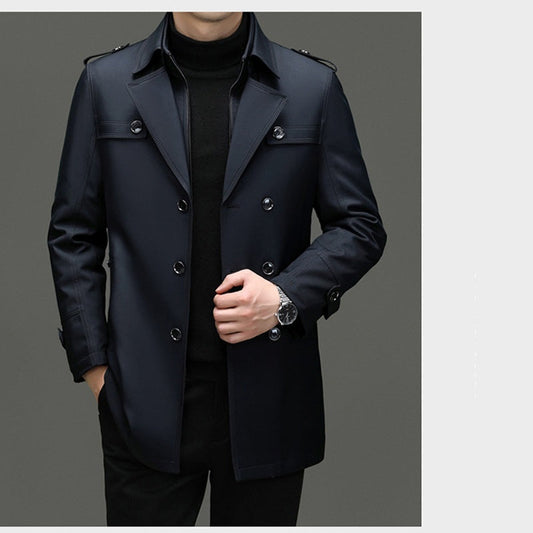 📢📢60% DE RÉDUCTION !!! ✨Trench-coat mi-long pour homme avec doublure amovible
