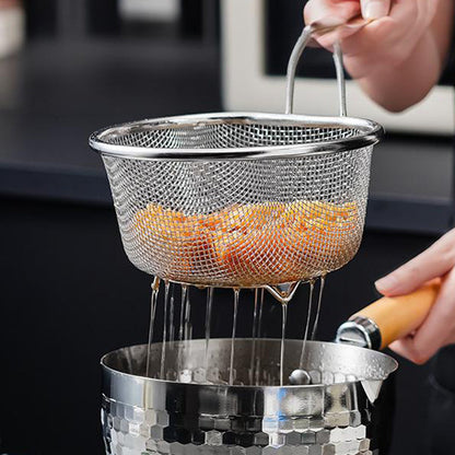 📢📢40% DE RÉDUCTION !! ⏰ Passoire en Acier Inoxydable avec Manche – Inox 304, mailles fine & large – Idéale pour égoutter pâtes, légumes & fruits 🥗