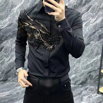 📢📢60 % DE RÉDUCTION !!! ✨L’élégance masculine réinventée – Chemise Slim Fit à Imprimé Chic ✨
