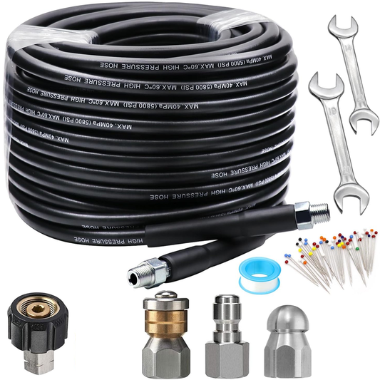 💦 69% DE RÉDUCTION ! 🚿 Kit de Nettoyage Haute Pression 5800 PSI pour Égouts - Buse Rotative et Flexible Renforcé pour Déboucher les Canalisations 🛠️✨