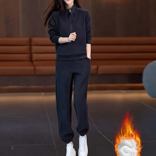 🧥👖Ensemble de 2 pièces : Sweat à capuche à demi fermeture éclair & Pantalon (style décontracté) 📢📢3 dernières heures : Grande vente⏰⏰