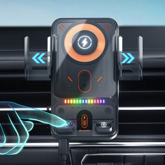 📢📢50 % de réduction !! ⏰Support de téléphone de voiture intelligent 2 en 1 avec fonction pivotante et chargeur sans fil