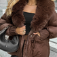 Promotion d'automne🔥60% DE RÉDUCTION ! ✨Manteau matelassé tendance avec col en fausse fourrure