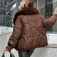 Promotion d'automne🔥60% DE RÉDUCTION ! ✨Manteau matelassé tendance avec col en fausse fourrure