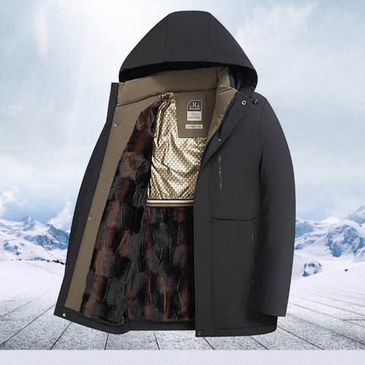 📢65% de réduction！！！📍Manteau thermique d'hiver pour homme avec parka à capuche épaisse