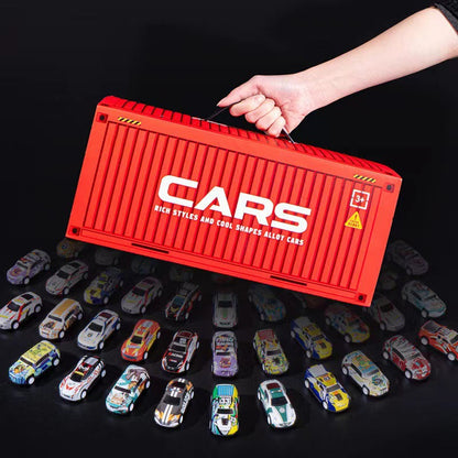 📢📢60% DE RÉDUCTION !!! ✨48 Mini Voitures à Remontage avec Garage Intégré