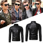 📢📢62% DE RÉDUCTION !!!✨Veste de motard en cuir à col montant pour hommes (livraison gratuite)