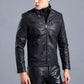 📢📢62% DE RÉDUCTION !!!✨Veste de motard en cuir à col montant pour hommes (livraison gratuite)