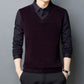 Joli cadeau ! Chemise et pull en fausse fourrure pour homme, ensemble 2 pièces