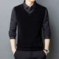 Joli cadeau ! Chemise et pull en fausse fourrure pour homme, ensemble 2 pièces