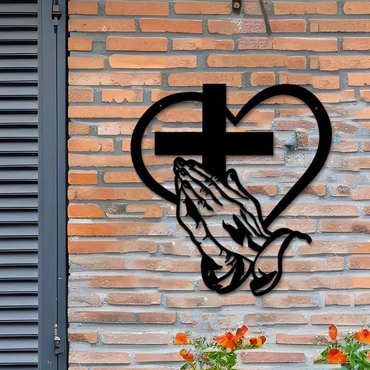 📢📢54% DE RÉDUCTION !!!✨Élégant décor mural chrétien avec cœur et croix