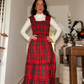📢📢60% DE RÉDUCTION !!! ✨Robe chic à volants et bretelles spaghetti à carreaux pour femmes