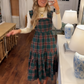 📢📢60% DE RÉDUCTION !!! ✨Robe chic à volants et bretelles spaghetti à carreaux pour femmes