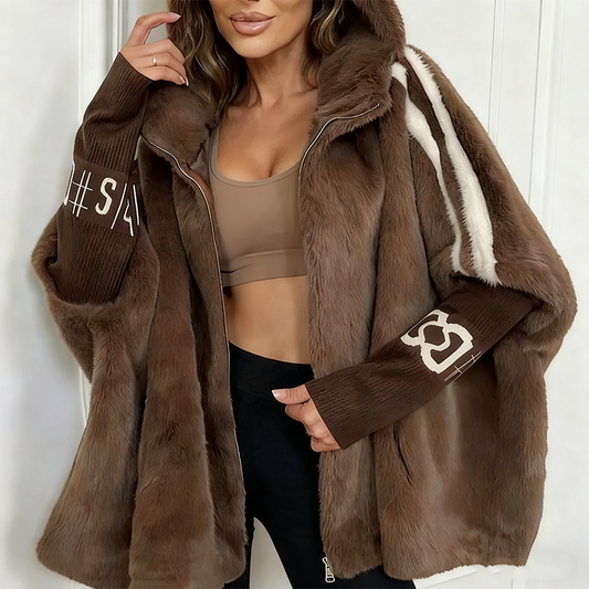 📢📢60% DE RÉDUCTION !!! ✨Manteau Décontracté à Capuche Zippé en Peluche pour Femme