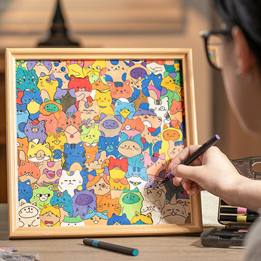 📢📢60 % DE RÉDUCTION !!! 🐱Puzzle de Chats Adorables à Colorier : La Machine à Remonter le Temps de l'Enfance