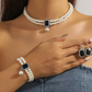 📢📢60% DE RÉDUCTION ! ❄️Ensemble de 4 bijoux de luxe à double rangée de fausses perles