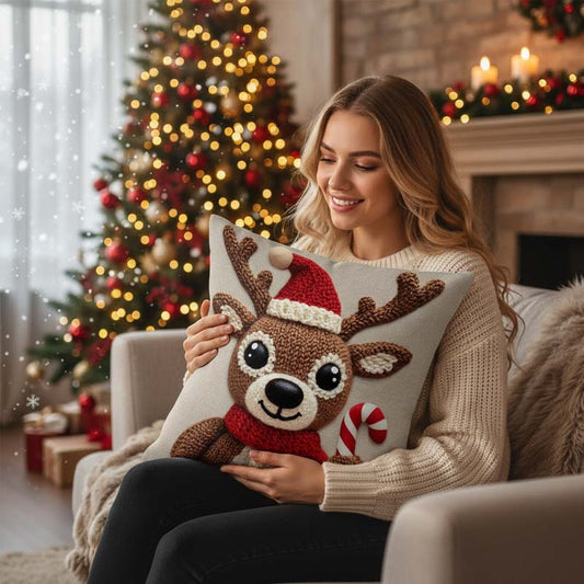 📢📢60% DE RÉDUCTION !!! 🎅Housse de coussin festive avec motif de Noël