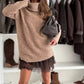 ❄️💃 Soldes d'hiver - 60 % de réduction 👗 Ensemble mini-robe et pull à col roulé pour femme