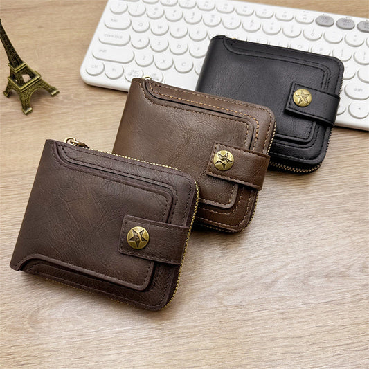🔥60% de réduction ! Portefeuille Vintage à Fermeture Éclair – Cuir Antivol & Élégance Intemporelle 🎁