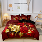 📢📢55 % DE RÉDUCTION !!! ✨Ensemble de housse de couette fleurie dorée de luxe
