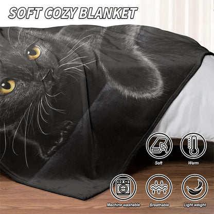 📢📢50 % de réduction !!!✨Couverture douillette toutes saisons Black Cat